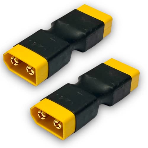 2X Stück Premium Adapter XT60 Male auf XT60 Male für Lipo Akku Battery Hochstrom 2Pin 60A Stecker Modellbau von vuniversum