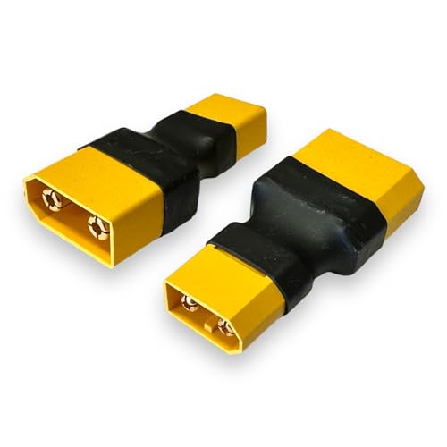 2X Stück Premium Adapter XT90 Stecker Male auf XT60 Male Hochstromstecker Goldstecker Adapterkabel für Lipo Akku Batterie Modellbau von vuniversum