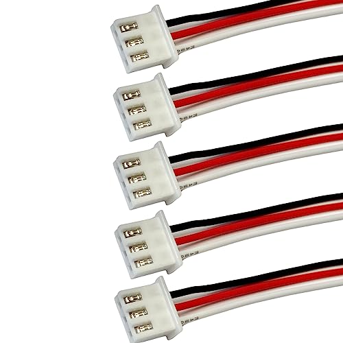 5X Premium 3Pin XH 2.54mm 2.54 Stecker inkl. 30cm 24AWG Elektronik Kabel Farbig für Lipo Akku Balancerkabel Pitch RC JST-XH von vuniversum