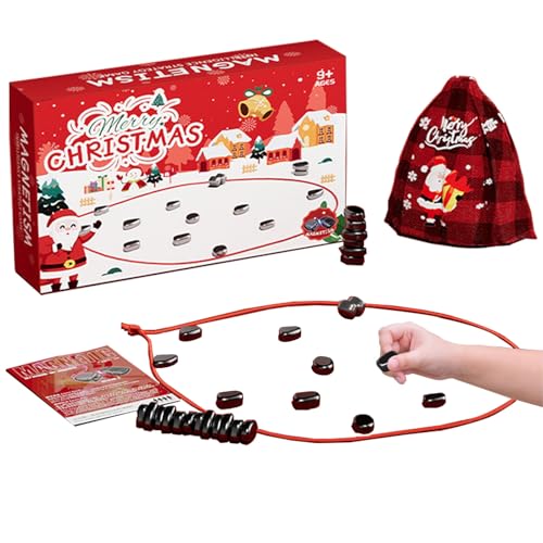 Magnetisches Schachspiel, Magnet Spiel mit Spielseil, Reisen Schach Magnetisch, Magnetisches Schachbrett, Puzzle Checkers Spiel mit Spielseil, für Camping, Familientreffen, Partyspiele, Reise von waabose