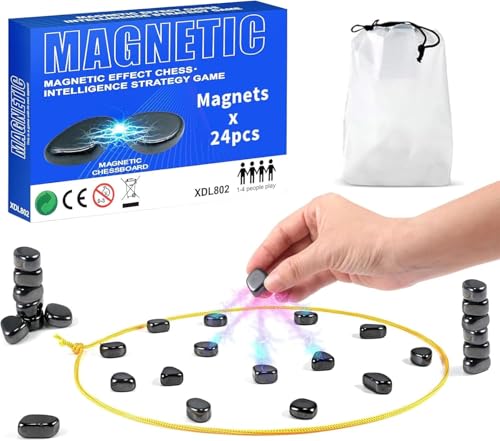 Magnetisches Schachspiel,Tisch-Magnetspiel Schach-Brettspiel Magnet Spiel Tragbares Schachbrett Für Kinder & Erwachsene Partyzubehör Für Familientreffen, Weihnachten,Kinder von waabose