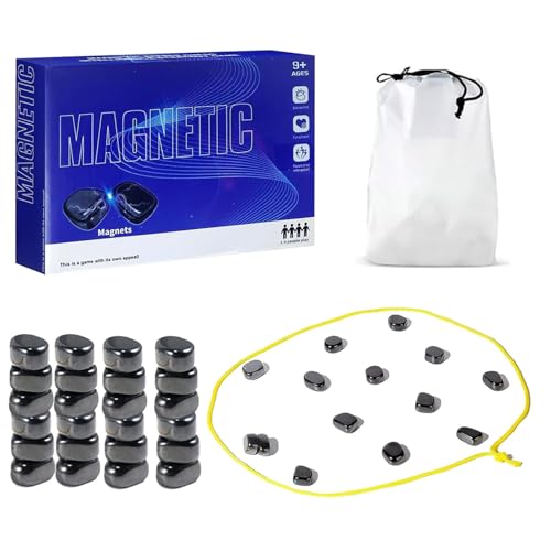 Magnetisches Schachspiel mit 24 Magnete, Magnet Spiel mit Seil, Reisen Schach Magnetisch, Magnetisches Schachbrett, Puzzle Checkers Spiel mit Spielseil, für Camping, Familientreffen, Reise von waabose