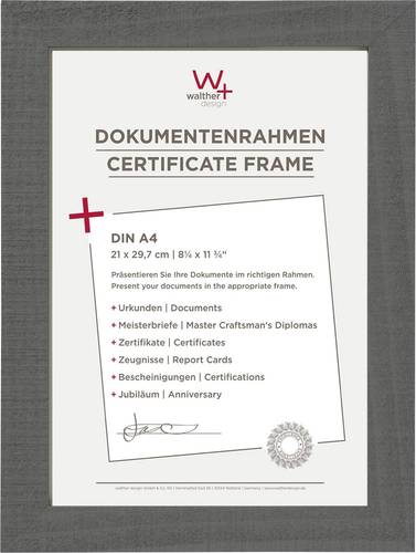 walther+ design HO130D Bilder Wechselrahmen Papierformat: DIN A4 Grau von walther+ design