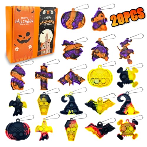 20 Stück Halloween Pop it Spielzeug Kindergeburtstag，Halloween Deko Party Spielzeug Zubehör mit Geschenke Box，Erwachsene und Kinder zu entlasten Angst und Autismus. von weirtoya