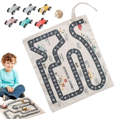 weiting Auto -Spielset, Auto -Spielzeugset,Maze Race Car mit Leinwand Spielen Mat - Logisches Lernspiel, Bildungsfahrzeugset, interaktives Familienspiel für den Urlaub von weiting