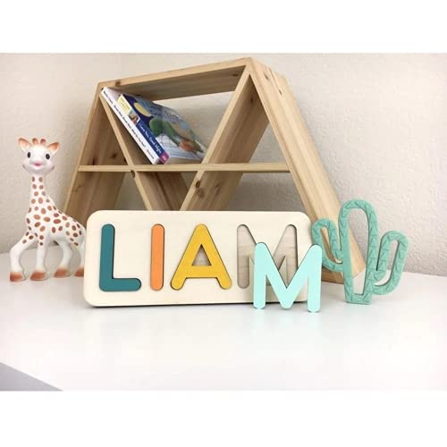 weiyou Personalisiertes Namenspuzzle, individuelles Baby-Namenspuzzle, handgefertigtes Spielzeug, Kleinkindspielzeug, Baby-Namensschild, Kleinkindspielzeug, individuelles Geschenk zum 1. Geburtstag, von weiyou