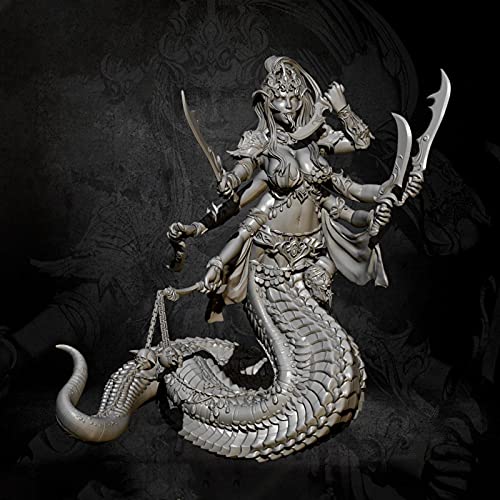 weizhang 1/24 75mm Sci-Fi Snake Queen Warrior Resin Soldier Modell unbemalt unmontiert Miniaturmodellbausatz/Y91608 von weizhang