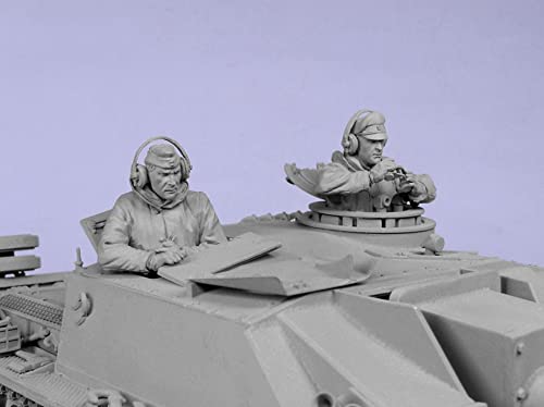 weizhang 1/35 WWII Deutscher Panzersoldat Resin Soldat Modellbausatz (2 Personen, kein Panzer) unbemalt Selbstmontage Druckguss Miniaturbausatz-N39X67 von weizhang