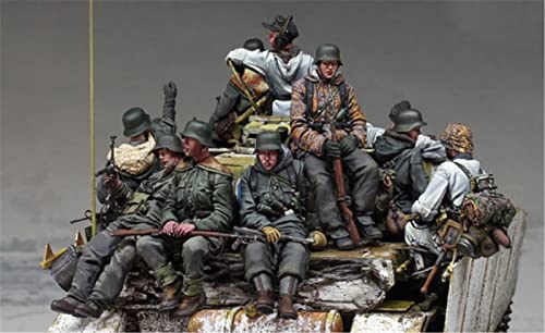 weizhang 1/35 WWII deutsche Panzersoldaten Resin Soldaten Modellbausatz (13 Personen, kein Panzer) unbemalt Selbstmontage Druckguss Miniaturbausatz-N39X53 von weizhang