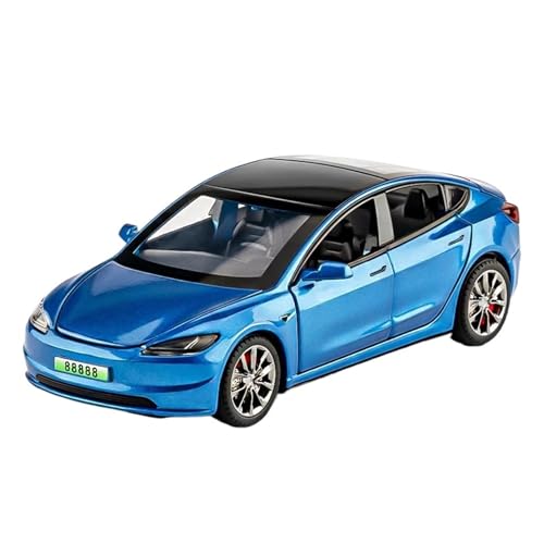 1/32 Neues Modell des Modells 3 Legierungsauto-Imitationssimulation New Energy Car-Modell Jungenspielzeugauto Und Schreibtischdekoration(Blue) von wenjiang