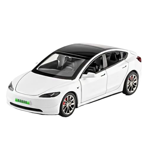 1/32 Neues Modell des Modells 3 Legierungsauto-Imitationssimulation New Energy Car-Modell Jungenspielzeugauto Und Schreibtischdekoration(White) von wenjiang