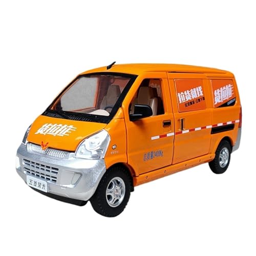 1:24 Legierung Huolala Van Simulation Wuling Rongguang Automodell Kindertransport Kleiner LKW Jungenspielzeugauto(Orange) von wenjiang