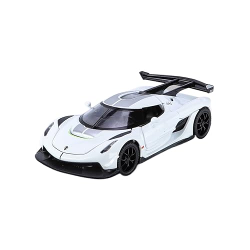 Geeignet for 1/32 Legierung Auto Modell Pull-Back Sound Und Licht Spielzeug Rennwagen Koenigsegg Ghost Sport Auto for Jungen(White) von wenjiang