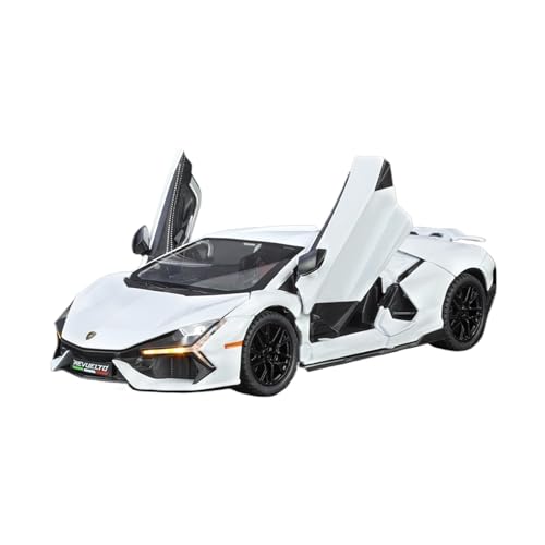 for 1:24 Big Bull REVUEL Legierung Auto Modell Ornamente Sport Auto Spielzeug Auto Junge Geburtstag Geschenk(White) von wenjiang