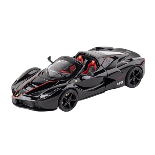 wenjiang 1:22 Cabrio LaFerrari Sportwagen Modell Simuliertes Legierungsauto Ornament Pullback Spielzeugauto for Jungengeburtstagsgeschenke(Black) von wenjiang