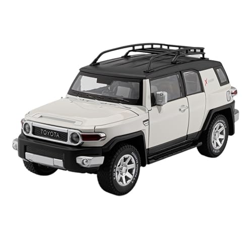 wenjiang 1:24 FJ Cruiser Legierung Automodell Simuliertes Geländewagenmodell Sound Und Licht Rückzugsspielzeug Ornament(White) von wenjiang