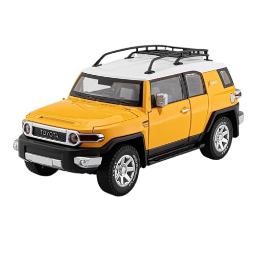 wenjiang 1:24 FJ Cruiser Legierung Automodell Simuliertes Geländewagenmodell Sound Und Licht Rückzugsspielzeug Ornament(Yellow) von wenjiang