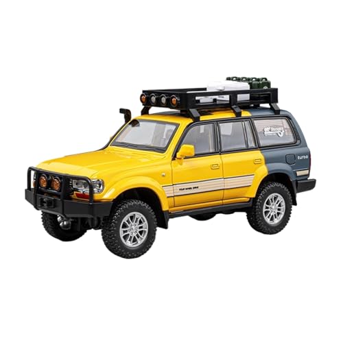 wenjiang 1:24 Land Cruiser LC80 Simulationslegierungsmodell Mit Sound Und Licht Rückzugs- Und Lenkfunktion EIN Spielzeug for Jungen(Yellow) von wenjiang