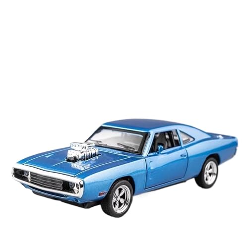 wenjiang 1:32 Hellcat Challenger Automodell Rückziehmodell Warhorse Tomahawk Legierung Sammlerspielzeugauto for Jungen T-Rex-Motiv(Blue) von wenjiang