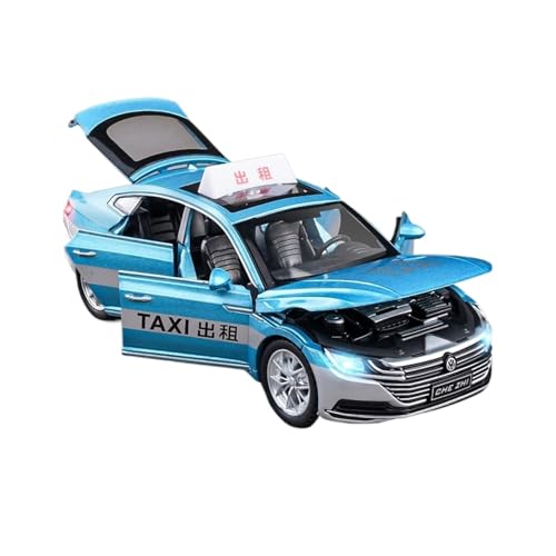 wenjiang 1:32 Kinder-Taxi-Spielzeug, simuliertes Legierungsautomodell, Taxi, Spielzeugauto for Jungen(Blue) von wenjiang