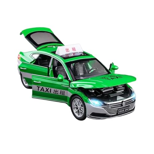 wenjiang 1:32 Kinder-Taxi-Spielzeug, simuliertes Legierungsautomodell, Taxi, Spielzeugauto for Jungen(Green) von wenjiang