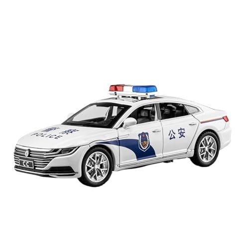 wenjiang 1:32 Polizeiauto-Imitation Echtes Auto Sammlung Dekoratives Modell Zurückziehbares Spielzeugauto for Jungen(White) von wenjiang