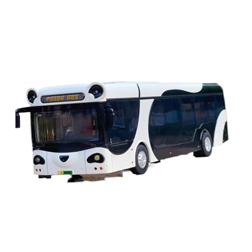 wenjiang 1:42 Große Simulations-Stadtbustüren Von Shanghai Können Mit Ton Licht Und Gleitfunktionen Geöffnet Werden Panda-Cartoon-Bus-Modell-Spielzeugauto(Black) von wenjiang