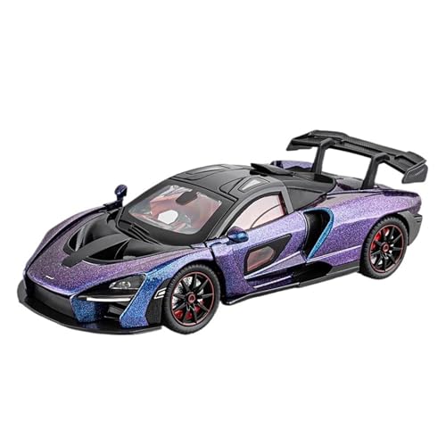 wenjiang Für 1/24 Senna Simulation Legierung Kinder Sound und Licht Sportwagen Modell Junge Geschenk Sammlung Handstück Ornamente (lila) von wenjiang