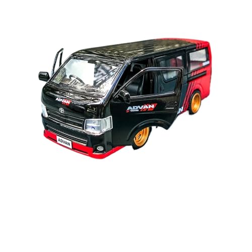 wenjiang Geeignet for 1/32 Hiace Van Modell Nutzfahrzeug Simulation Legierung Auto Pull-Back Sound Und Licht Kinder Spielzeug Auto Und Dekorative Stück(Black) von wenjiang