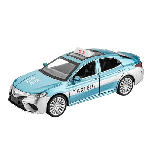 wenjiang Geeignet for 1:24 Taxi Simulation Legierung Sechstürige Kinderauto Modell Urban Taxi Boy Spielzeugauto Geschenk.(Blue) von wenjiang