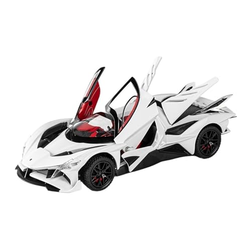 wenjiang for 1/24 Sun God EVO Simulation Legierung Supercar Kinder Spielzeug Auto Modell Modell Junge Geschenk Ornamente(White) von wenjiang