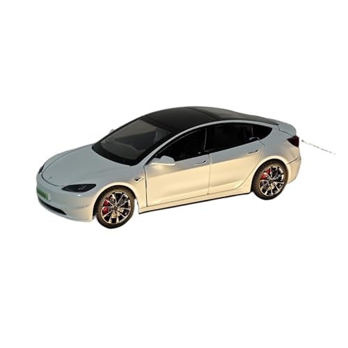 wenjiang for 1/32 Model3 Auto Modell Sammlung Ornamente Mit Lichter Display Box TSLA Legierung Zurück Spielzeug Modell(White) von wenjiang