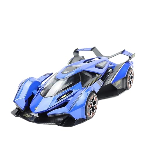 wenjiang for 1:22 V12GT Legierung Sportwagen Simulation Auto Modell Ornamente Sound Und Licht Jungen Spielzeug Auto Geschenke(Blue) von wenjiang