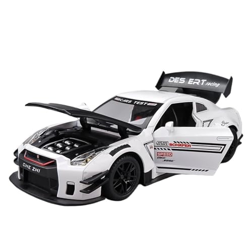 wenjiang for 1:24 GTR-Sportwagen-Legierungsmodell Das EIN Echtes Auto Imitiert EIN Spielzeugauto for Die Sammlung Von Jungen(White) von wenjiang