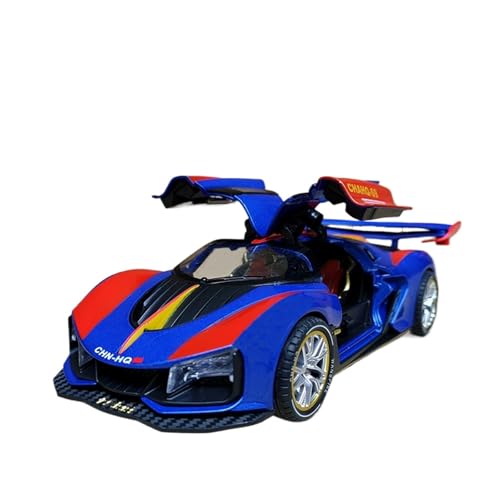 wenjiang for 1:24 Kann Gesprüht Werden Echte Legierung Auto Modell Red Flag S9 Simulation Supercar Spielzeug Auto Ornamente Kinder Senden Jungen Geschenke(Blue) von wenjiang