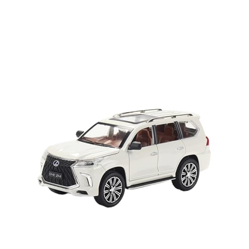 wenjiang for 1:24 Legierung Modell LX570 Off-Road Sound Und Licht Auto Jungen Sammlung Ornamente(White) von wenjiang