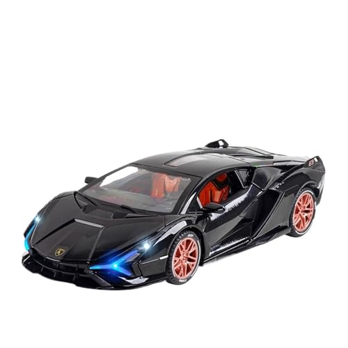 wenjiang for 1:24 Maßstab Legierung Sportwagen Modell Coupe Lightning Auto Modell Batmobil Metall Ornament(Black) von wenjiang