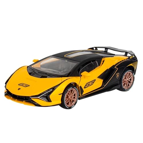 wenjiang for 1:32 Supercar Lightning Simulation Legierung Auto Modell Sammeln Ornament for Jungen Und Kinder Spielzeug(Yellow) von wenjiang