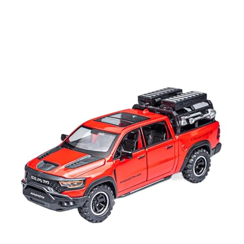 wenjiang for 1:32 Tyrannosaurus Rex Mammoth Pickup Truck Legierung Modell Simulation Auto Modell Ornament Kinder Geschenk Spielzeug Auto(Red) von wenjiang