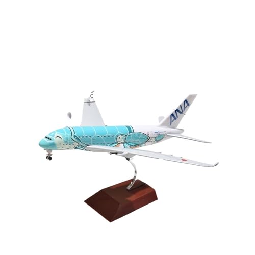 wenjiang for 1:400 Airbus A380 All Nippon Airways Schildkrötensimulation Mit Rädern Flugzeugmodell Alloy Airliner Collection Ornaments(Green) von wenjiang