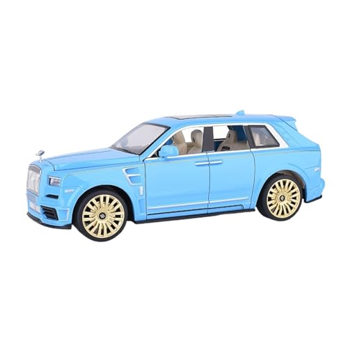 wenjiang for Geeignete 1:24 SUV Sound Und Licht Offene Hintertür Hinterrad Stoßdämpfung Legierung Automodell Boy Collection Ornamente(Blue) von wenjiang