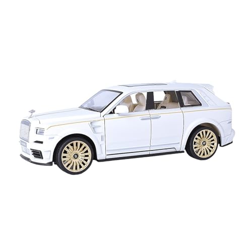 wenjiang for Geeignete 1:24 SUV Sound Und Licht Offene Hintertür Hinterrad Stoßdämpfung Legierung Automodell Boy Collection Ornamente(White) von wenjiang