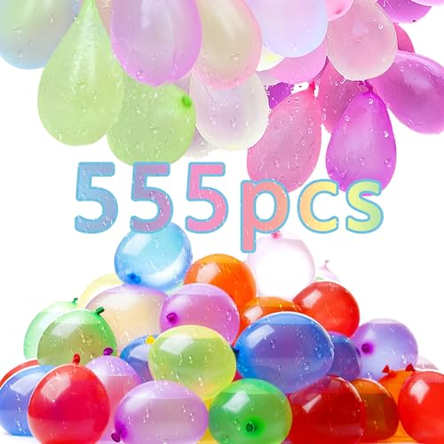 wenweo 555 Bunte Wasserbombe, 5 Sekunden Schnelles Befüllen, Wasserballons Selbstschließend Ohne Manuelles Verknoten, Wasserballons die Den Ganzen Sommer über für Abkühlung Sorgen von wenweo
