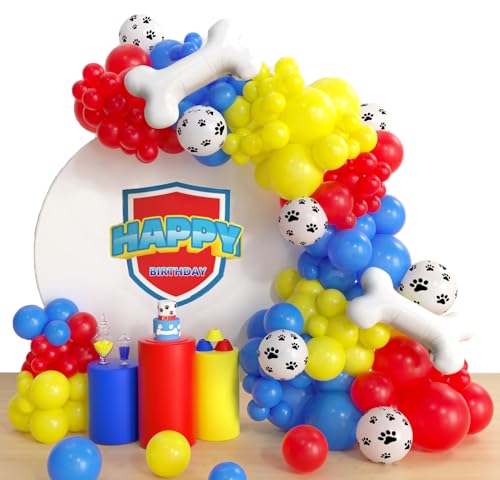 Geburtstags Dog Paw Luftballons Dekorationen Pfotenpatrouillen Geburtstag Deko für Kinder Partyzubehör von whdiduo