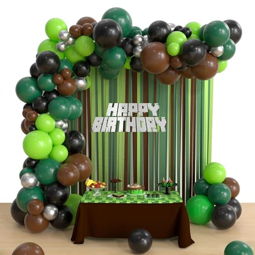 Geburtstags Gaming Luftballons Miner Party Dekoration Videospiel Geburtstags Dekorationen für Pixel Kinder Geburtstags Party Zubehör von whdiduo