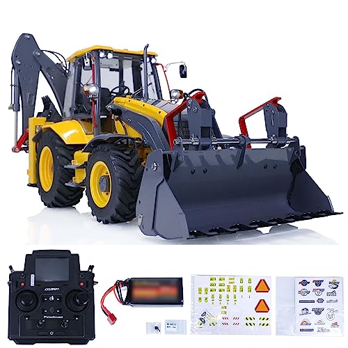 wheelfun 1/14 RC Hydraulik Metall Bagger Loader BL71 2 in 1 Elektro Bagger Motor Servo Sound und Licht System PL18EV Lite RC Controller LESU Baufahrzeug Modell von wheelfun