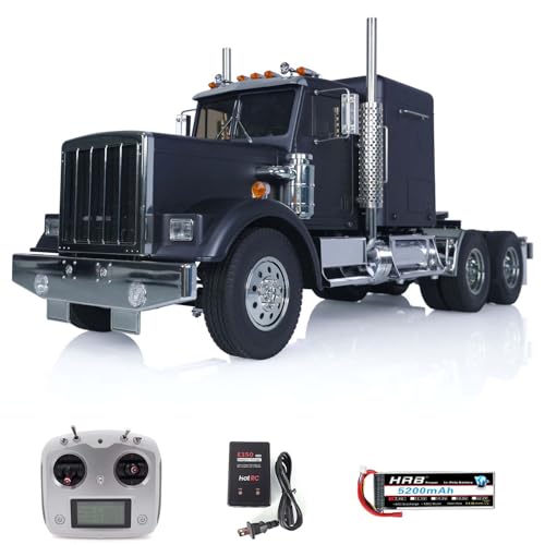 wheelfun 1/14 6 * 4 56336 RC Traktor Truck Schwarz RTR Fernbedienung Autos Motor Servo ESC Licht Sound System Hobby Grade Modell von wheelfun