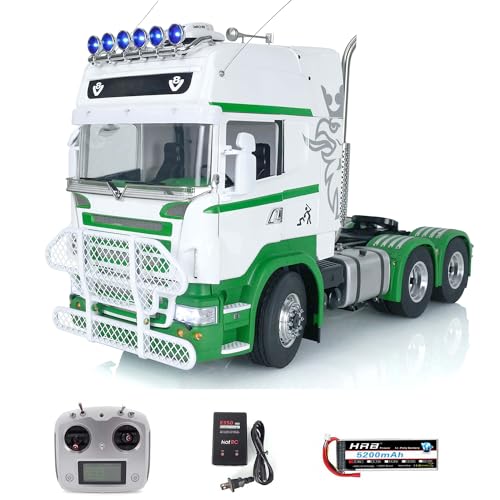 wheelfun 1/14 6X6 LESU Metall RC Traktor LKW Schloss Differential Servo Lenkservo Schaltservo Metall Chassis Fernbedienung Licht Sound System RTR Cars Modell von wheelfun