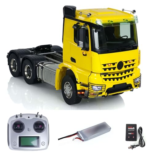 wheelfun 1/14 6X6 RC Traktor Truck K3363 Metall Chassis Ferngesteuertes Auto 3-Gang Getriebe Differentialsperre Achsen Licht Sound System Hobby Grade Modell von wheelfun