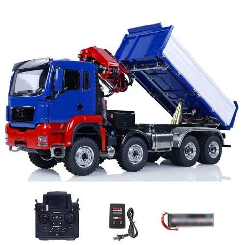 wheelfun 1/14 8X8 RC Hydraulische Dumper PL18EV Fernbedienung Auto 3-Wege Kran Dump LKW 2-Gang Getriebe RTR Kipper LESU BAU Auto LESU Baufahrzeug von wheelfun